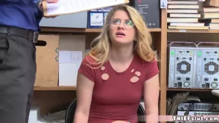 Skinny half russian emmigrant chick gets fucked on CCTV