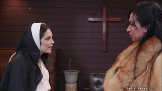 Father fucks nun and her stepmom