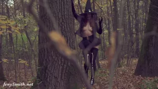 Take off my Halloween costume. Jeny Smith naked in forest