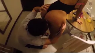 Masked Brazilian Brunette Is Sucking A Rock Hard Dick In A Hotel Room, Before Riding It