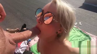 Blonde Blowjob Huge Cock and Cum in Mouth POV