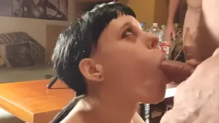 teen cumslut gets a big facial in a bukkake blowbang by a stranger high definition 