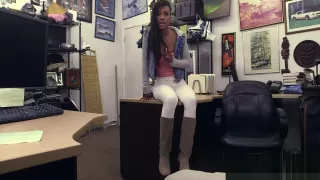 Fine taut body is getting exposed in reality video in shop