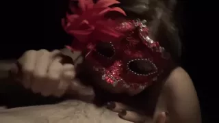 Big Tits Masked Wife Sucks Cock and Stuffs Balls in Mouth While She Cums