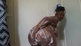 BBW with fat ass in shower before heading out