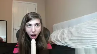 Braces Teen Sucks And Rides Dildo