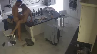 60-01. Young pair sex on kitchen