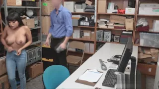 Short big tit Latina pilfer caught and fucked