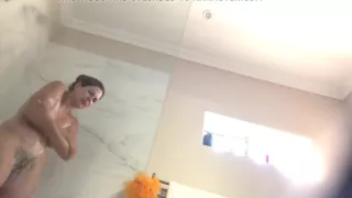 Hot Brunette Wife On Shower Spycam