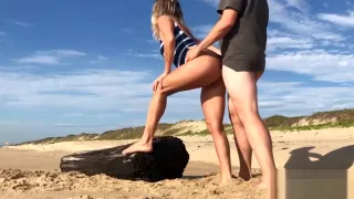 Amateursex, Analsex, Strand, Blonde Frauen, Paar, Sex im Freien