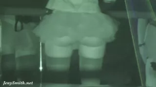 Crazy Halloween bottomless. Upskirt and real hidden cam in night club by Jeny Smith