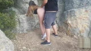 Fucking my stepsister outdoors and making her a creampie