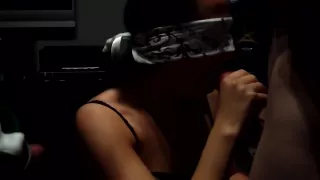 Blindfolded amature cumshot