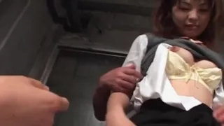 Asian 3some with delicate teen getting quim fingered