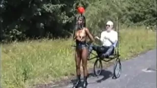 maria ponygirl in trainig outdoor