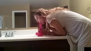 Big dildo in her pussy on webcam