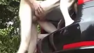 Amateur German Couple Outside