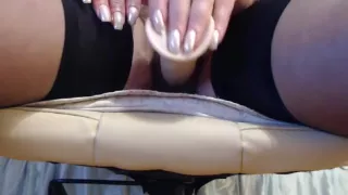 Fetish Stockings Redhead Fingers Her Beaver