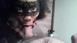 Amazing smoking blowjob from blasian teen hottie