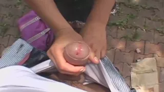 European Brunette Flashes Her Pussy In Public