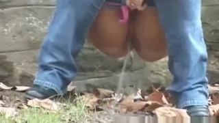 crazy girls peeing in public