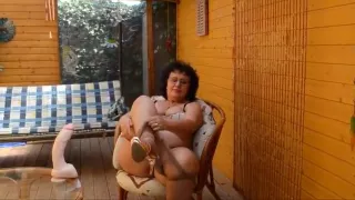 BBW granny playing with dildo