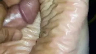 MamiLatina sneak late night footjob wild cumshot