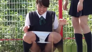 Dirty asian teenager pisses