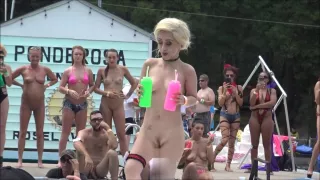 Tiny Texie the sexy Jedi has a lightsaber battle and gets completely naked