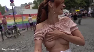 Jeny Smith Flashing Her Perfect Tits To Strangers On The Street