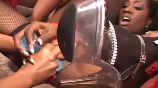 Three Ravishing Black Girls Get Together For A Wild Lesbian