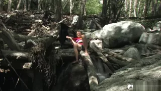 Horny babe with big tits is masturbating passionately