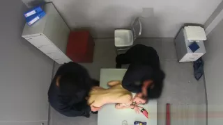 Petite shoplifter gets all the meat she can pack but she has to pack it in her mouth and pussy