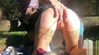 Amateur Sloppy Blowjob Big Dick and Fuck Outdoor - Forest Sex