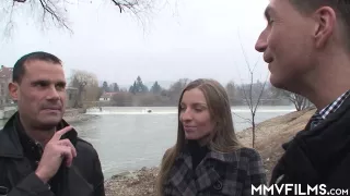 Stunning Czech beauty is picked up on the street for threeway