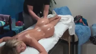 Perfect blonde massage room
