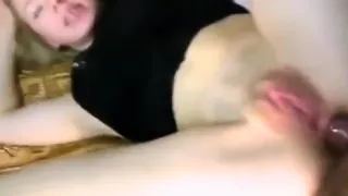 A young slut fucks in the mouth and in the ass on a private casting