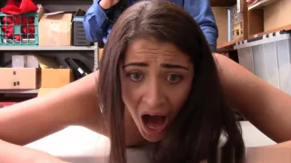 Stealing teen caught and fucked by a security guard