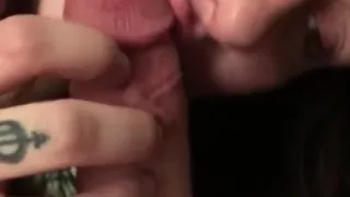 Cock edging with pussy play