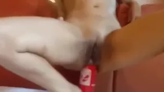 Slave Ann with fire extinguisher in ass