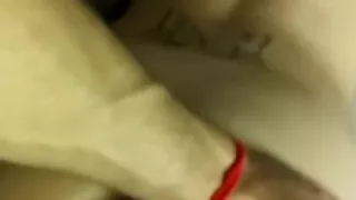 Girlfriend bent over the bed n fucked with butt plug in her ass