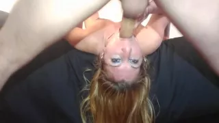 Bitch get facefucked and cum on her face