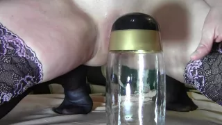 Extreme Insertion MILF Sexing A Squash Bottle and Other Object