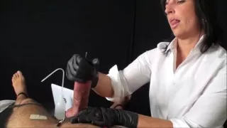 Handjob with ESTIM and sounding