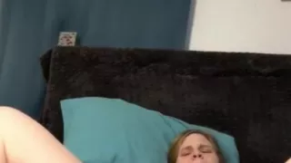 girlfriend  takes huge inflatable dildo waiting for daddy