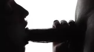Silhouette Blowjob With Massive Cum Facial