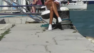 Sweet wet pussy in public