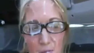 Blonde Outdoor Blowjob & Massive Facial