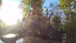 Alt lesbian cab driver bangs her client