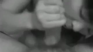 Asian couple sex in black and white